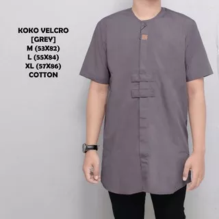 Baju Koko Pria / Baju Muslim Pria / Koko Dewasa / Baju Koko Dewasa / Baju Koko Lengan Panjang / Baju Koko Terbaru 2022 / Pakaian Muslim Pria / Koko Pria / Kemeja Koko Pria Velcro Abu