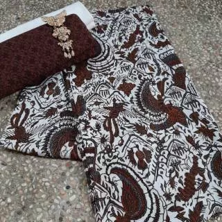 BATIK GAJAH MADA PUTIH DAN KAIN EMBOS POLOS