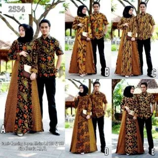 Model Baju Batik Couple Muslimah Gamis Pasangan Serasi