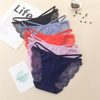 miss celana dalam wanita sexy lace transparant lingerie lace bunga panties C36