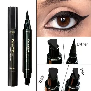 [ 02.02 BiG SALE ] CMAADU Eye Makeup Double Head Black Quick Dry Vamp Stamps Tool Eyeliner