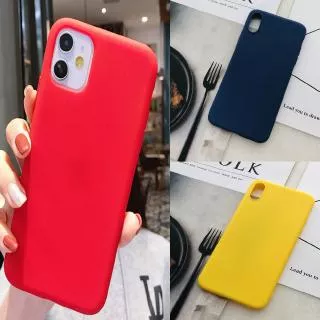 Case iPhone X 5 5S SE 6 6S 7 8 Plus XS MAX XR 11 PRO Soft Pure Red Yellow Blue phone case | HJC