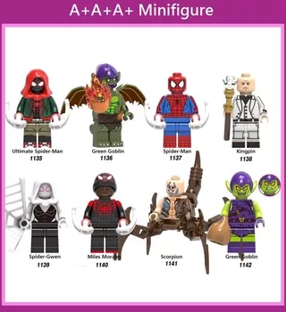 Lego Minifigures X0241 Superhero Parallel Universe Green Scorpion King Spider-man Building Blocks Toys