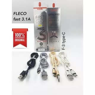 Kabel Data Fleco Type C 3.1A F-3 Kabel Charger Fleco Type C Kabel Cable Casan Fleco Type C Fast 3.1A