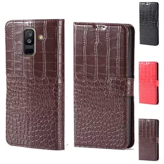 Crocodile design Flip Leather Phone Cover For Samsung Galaxy J1 Ace Mini Prime A6 A7 A8 A9 Plus 2018 A750F Phone Holder Stand Wallet Case with Card Slots