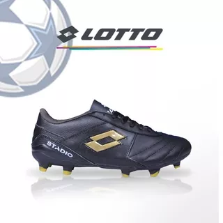 Sepatu Bola Pria Dewasa Lotto Original Terbaru Olahraga Sepak Bola Warna Hitam Gold Laki Laki