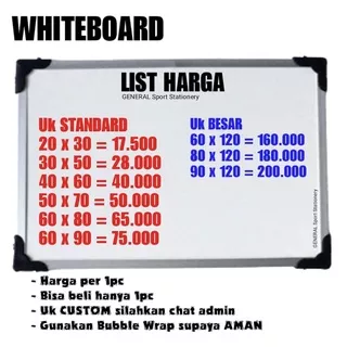 Papan Tulis / White Board 50x70 Whiteboard