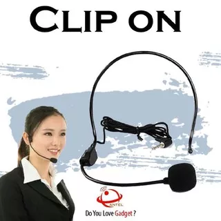 Mic Bando Clip On Reporter Youtuber Mik Microphone Headset