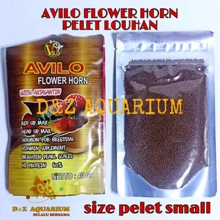 Makanan Ikan Lohan Avilo Flower Horn 40 gr Kuning Pelet Louhan Tinggi Protein