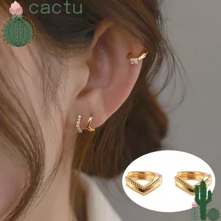 CACTU Gift for Women Men Dangle Fashion Jewelry Drop Stud Small Hoop Hoogie Earring Party Shiny Stone Tragus Rhinestone Cartilage Helix CZ Earrings
