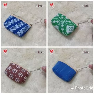 Souvenir Pernikahan Gantungan Kunci Dompet Koin Mini Kecil Lurik Batik Cap Lelurikan Asli Klaten