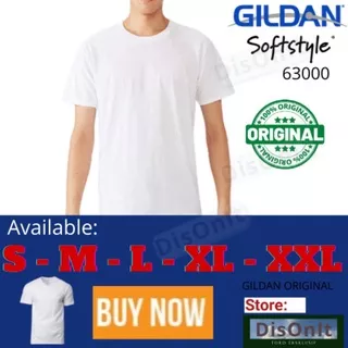 Kaos Polos Putih Gildan Softstyle 63000 Original S M L XL XXL