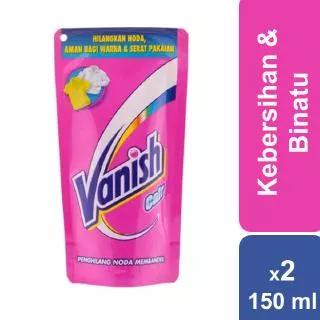 Vanish Cair Pink - Pouch 150 ml (Penghilang Noda pada Pakaian) x 2 pcs