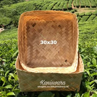 BESEK BAMBU 30x30 CM / BESEK HAMPERS / BESEK CATERING / BESEK QURBAN / WADAH ANYAMAN BAMBU / BOGOR