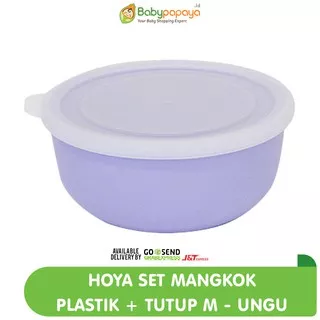 HOYA Set Mangkok Plastik + Tutup Variasi Warna