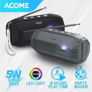 ACOME A3 Speaker Bluetooth TWS Hi-Fi Super Bass RGB Party + FM Radio