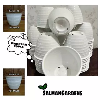 Paket 10 pcs pot tanaman tawon putih diameter 15cm - Pot tawon - Pot ukuran15