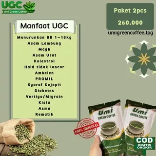 [PAKET 2PCS] Umi Green Coffee, UGC Kopi Hijau Herbal, Pelangsing / Penurun Berat badan Herbal