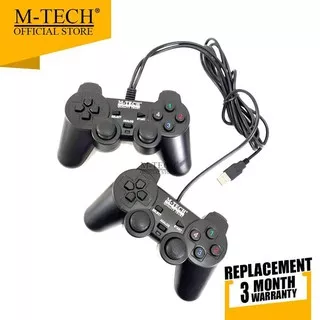 GAMEPAD DOUBLE GETAR BLACK/HITAM M-TECH joystick stick USB