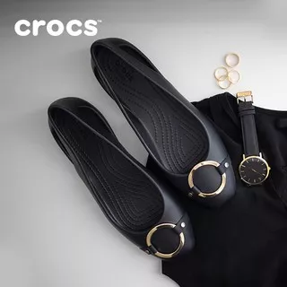 Crocs Sloane Embellished Flat / Crocs Wanita / Sepatu Kerja / Sepatu Wanita / Sepatu Crocs Hitam