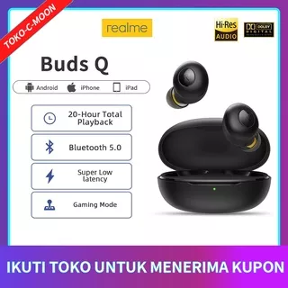 Promosi Realme Buds Q Original,20-hour Total Playback, Bluetooth 5.0, Super Low Latency,Harga Murah