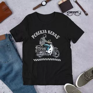 KAOS DISTRO / KAOS PRIA / PEKERJA KERAS / Kaos Oldskull / Kaos Motor Clasic