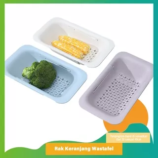 Rak Keranjang Wastafel E22 Rak Pengering Piring Tempat Buah/Sayuran Rak Dapur