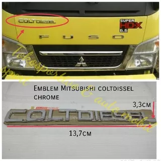 Emblem Logo Lambang Tulisan Huruf Mitsubishi COLTDIESEL canter Fuso truck box chrome Coltdiesel