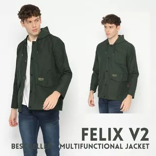 JAKET COACH HOODIE BISA JADI TAS MULTIFUNGSI UNISEX FELIX V2