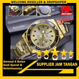 Jam Tangan Rolex - Jam Tangan Wanita Rolex Submarine A2345 TL Tali Rantai Tanggal Aktif Free Baterai - Hadiah Kado Ulang Tahun - Bisa COD - Terlaris !!!