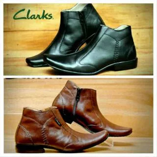 Sepatu pantofel pria clarks zipper hight kulit asli pria termurah