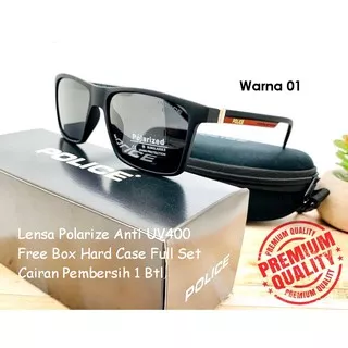 Sunglasses Kacamata Pria Wanita Police P18102 Premium Sport Polarize Anti UV400 Import Mewah