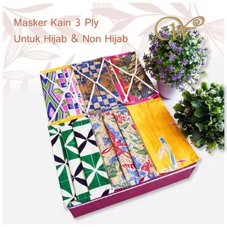 Masker Kain Batik 3 ply EarLoop, Hijab & Non Hijab