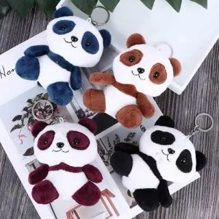 Gantungan Kunci Boneka Panda Lucu Bahan Plush