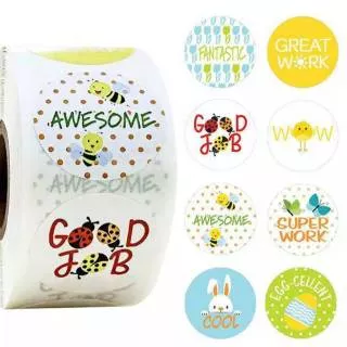 Stiker label segel good job awesome, animal, merry christmas, especially for you