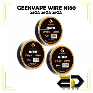 GEEKVAPE NI80 24AWG 26AWG 28AWG NICHROME Coil Wire 30Ft 24GA 26GA 28GA AUTHENTIC WIRE GEEK VAPE