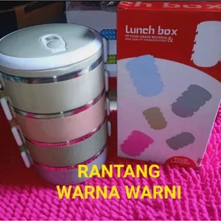 Rantang stenlisee polos 4 susun Lunch Box, & 3 susun lunch Box..