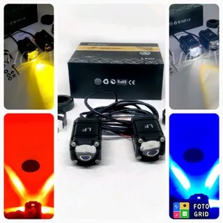 LAMPU SOROT LASER LED LIGHTFORCE MINI LASER 3in1 flash DRL + SAKLAR / lampu tembak cree mini putih kuning white yellow drl kedip