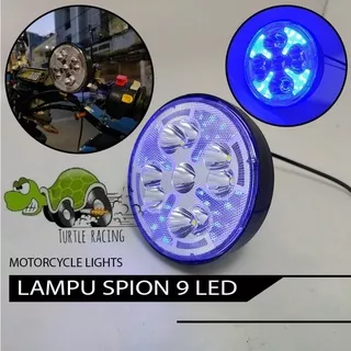 Lampu Tembak Led Sorot New Model Lampu Sorot Breket Spion 9 Mata 2 Mode Angel Eye Biru Merah Js 4170