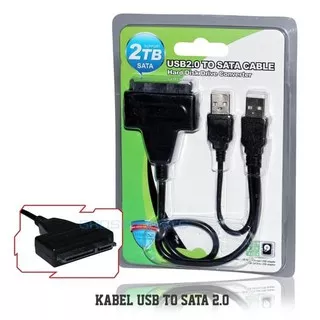 Converter USB 2.0 To Sata Cable Kabel Harddisk Support 2TB Konverter