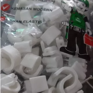 Klem Kabel PVC + Paku 12mm/ KLEM KABEL LISTRIK/KLEM PIPA PVC