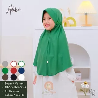 Jilbab Hijab Kerudung Anak Sekolah Instan Kaos TK SD SMP SMA Dewasa Hijau Madrasah