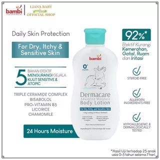 PERA690 BAMBI DERMACARE ADVANCED MOISTURE BODY LOTION BAYI KULIT KERING&SENSITIF