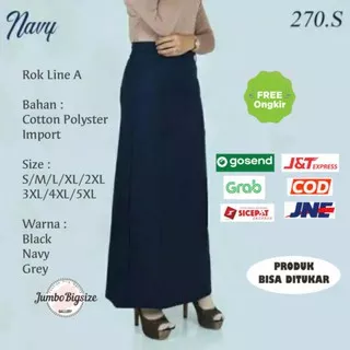 Rok Hitam Panjang Polos Wanita JUMBO A Line A Rok Panjang Wanita Kerja Jumbo Big Size 5XL 4XL 3XL 2XL XL L M S Rok Kerja Cewe Office Skirt Woman | Rok Formal Hitam Biru Navy Grey Abu Abu