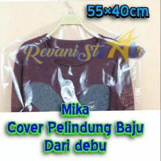 Mika plastik 55x40 ukuran anak cover pelindung baju dari debu untuk pakaian/baju/kaos anak