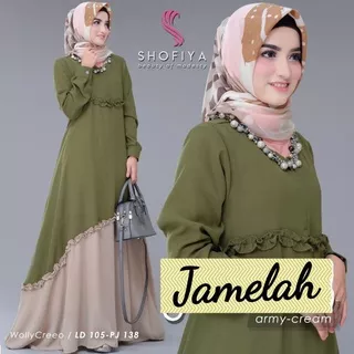 Jamelah - Bisa COD Gamis Baju Dress Kondangan Renda Samping Kombinasi Warna Polos Hijau Army Coksu Coklat Mocca Milo Grey Abu Tua Muda Dusty Pink Muda / Gamis Baju Dress Syari Fashion Muslim Wanita Busui Kondangan Renda Samping Model Arab Kekinian/Modello