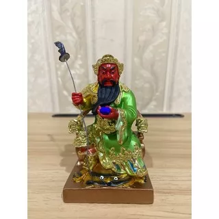 Patung dewa kwan kong/ guan yu/ kwankong duduk 4 inch