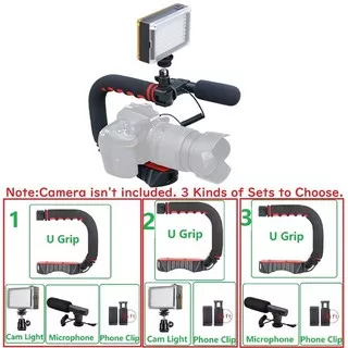 Camera Video Stabilizer Handle Video Grip Camera Video Light Triple Shoe Mount for Gopro for DSLR