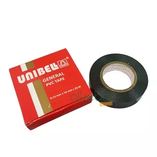 Isolasi Unibel General PVC Tape - Selotip Kabel Listrik Hitam 20 m