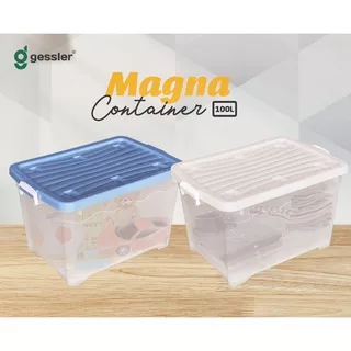 Container Box 100 Liter / Container Box Transparan Bening / Container Box Plastik Roda / Storage Box by Magna Gessler